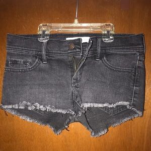Black Hollister Low Rise Denim Shorts